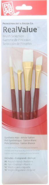 BRUSH SET WHITE TAKLON 4/PACK