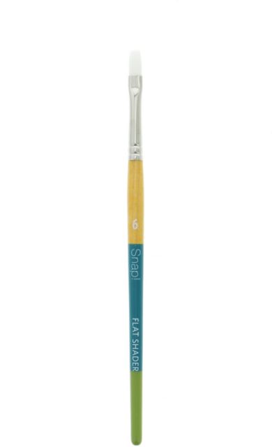 SNAP WHITE TAKLON FLAT SHADER 6 SHORT HANDLE