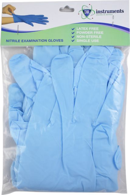 NITRILE EXAM GLOVES - POWDER FREE, 5 PAIRS SIZE M