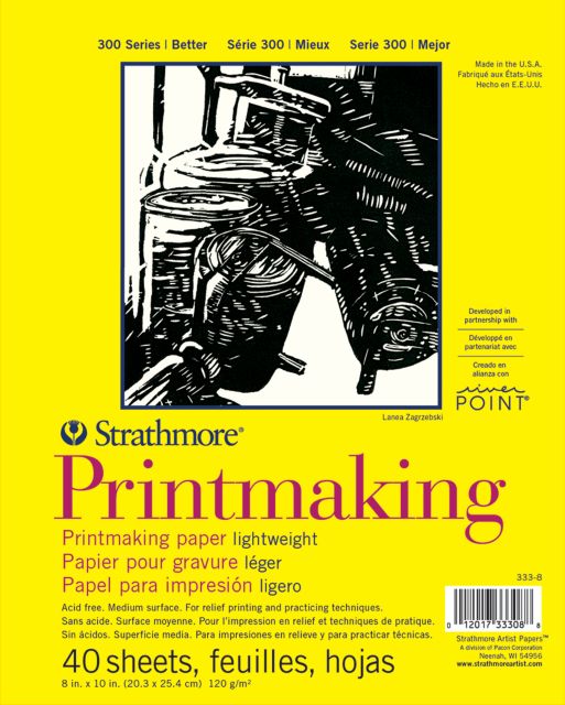 PRINTMAKING PAPER PAD LIGHTWEIGHT 8x10 40 SHEETS