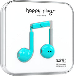 Happy Plugs Earbuds Plus with Mic - Turquoise  - ONLINE ONLY