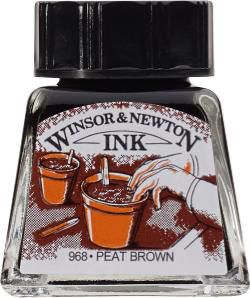 DRAWING INK 1/2 OZ PEAT BROWN