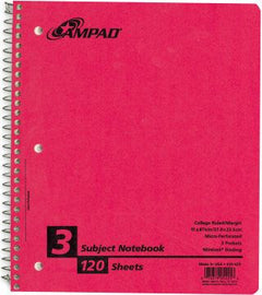 NOTEBK 3 SUB 11X8 120 SH 6 PKT