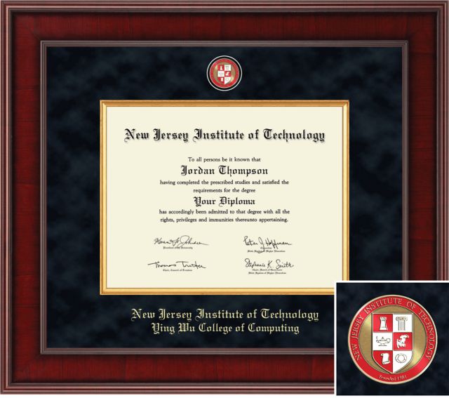Church Hill Classics Presidential Diploma Frame. Ying Wu College of Computing - ONLINE ONLY