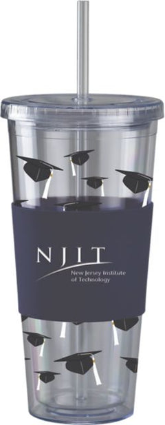 New Jersey Institute of Technology Acrylic Tumbler with Straw