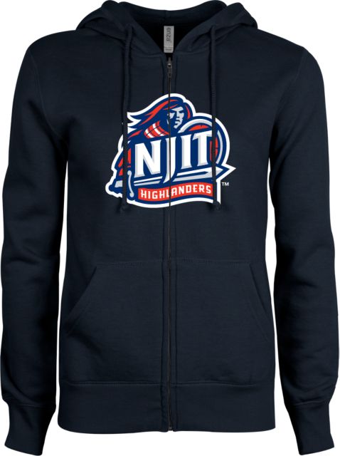 NJIT ENZA Ladies Fleece Full Zip Hoodie Official Logo - ONLINE ONLY