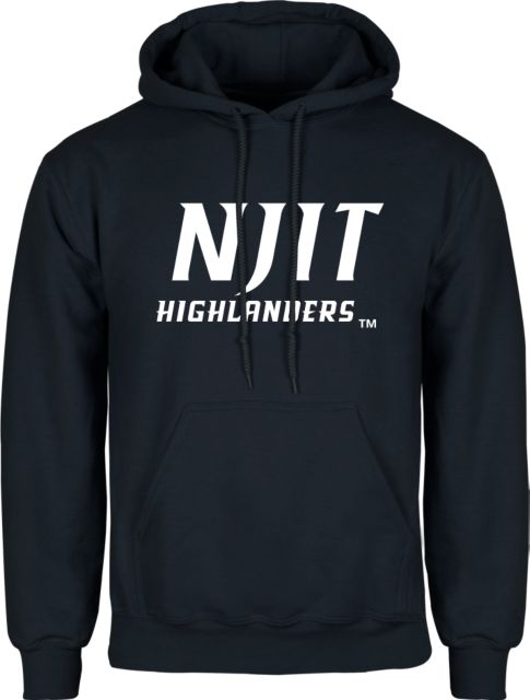 NJIT Fleece Hoodie Stacked Wordmark - ONLINE ONLY