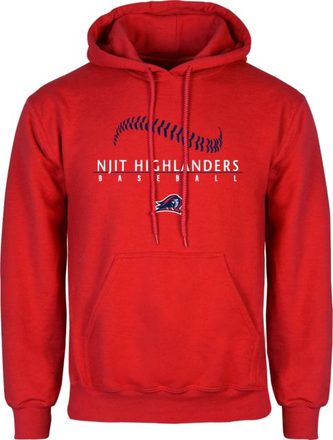 NJIT Fleece Hoodie Baseball Stacked Design - ONLINE ONLY