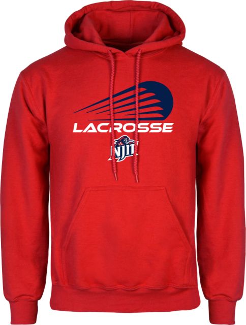 NJIT Fleece Hoodie Abstract Lacrosse Design - ONLINE ONLY