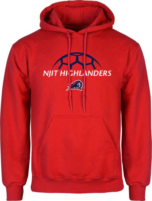NJIT Fleece Hoodie Half Soccer Ball Design - ONLINE ONLY