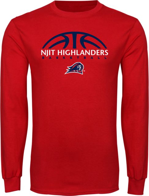 NJIT Long Sleeve T Shirt Basketball Half Ball Design - ONLINE ONLY