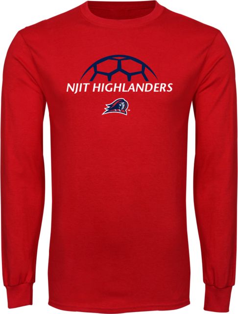 NJIT Long Sleeve T Shirt Half Soccer Ball Design - ONLINE ONLY