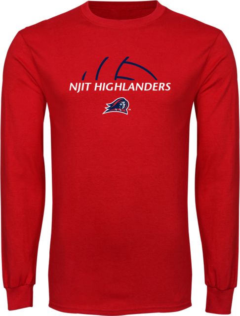 NJIT Long Sleeve T Shirt Abstract Volleyball Design - ONLINE ONLY
