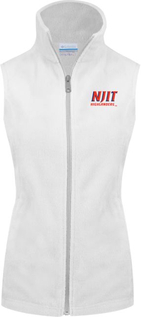 NJIT Columbia Ladies Full Zip Fleece Vest Stacked Wordmark - ONLINE ONLY