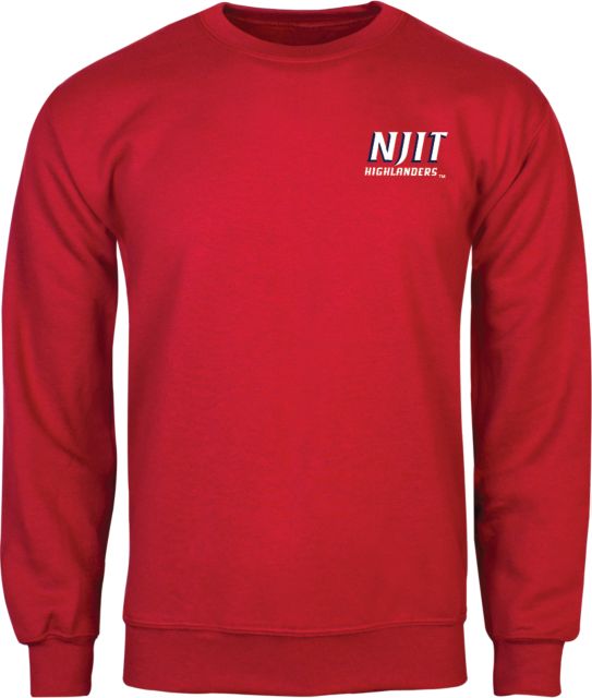 NJIT Fleece Crew Stacked Wordmark - ONLINE ONLY