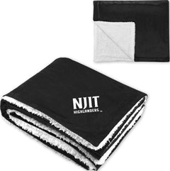 NJIT Super Soft Luxurious Sherpa Throw Blanket Stacked Wordmark - ONLINE ONLY