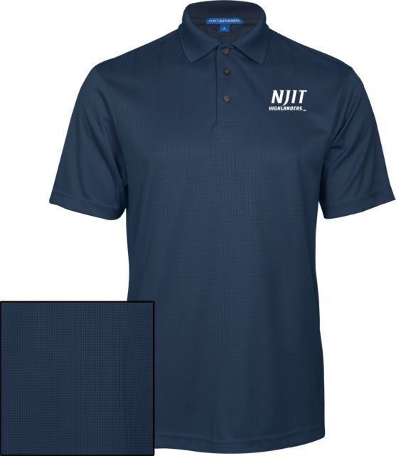 NJIT Performance Fine Jacquard Polo Stacked Wordmark - ONLINE ONLY