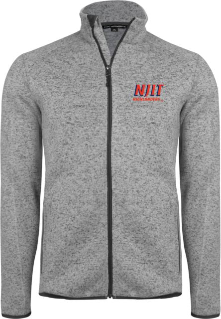 NJIT Heather Fleece Jacket Stacked Wordmark - ONLINE ONLY