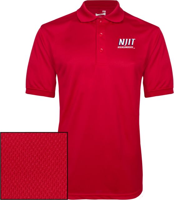 NJIT Dry Mesh Polo Stacked Wordmark - ONLINE ONLY