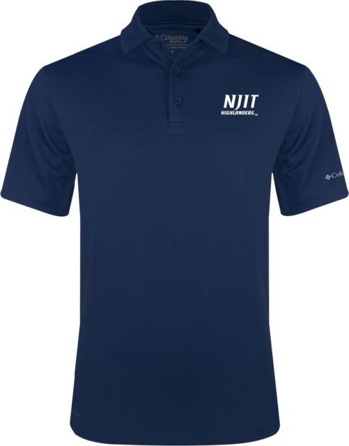 NJIT Columbia Omni Wick Drive Polo Stacked Wordmark - ONLINE ONLY