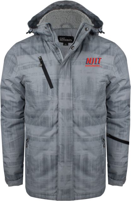 NJIT Brushstroke Print Insulated Jacket Stacked Wordmark - ONLINE ONLY