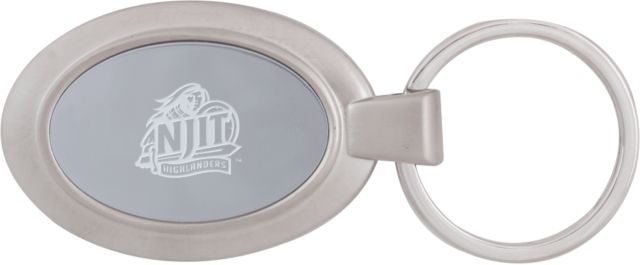 NJIT Dual Tone Mirrored Oval Key Holder Official Logo Engraved - ONLINE ONLY