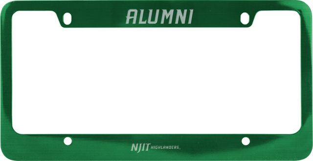 NJIT Alumni Metal Green License Plate Frame NJIT Highlanders Flat - ONLINE ONLY