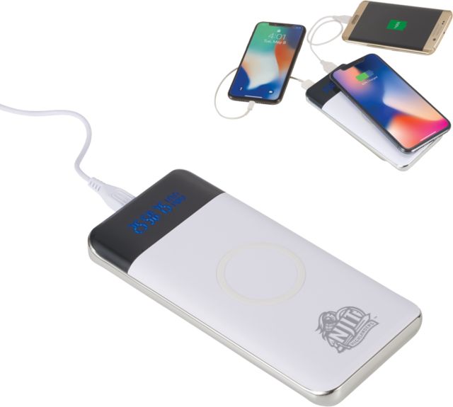NJIT Constant 10000 mAh Wireless Power Bank w/ Display NJIT Highlanders Mascot Mark - ONLINE ONLY