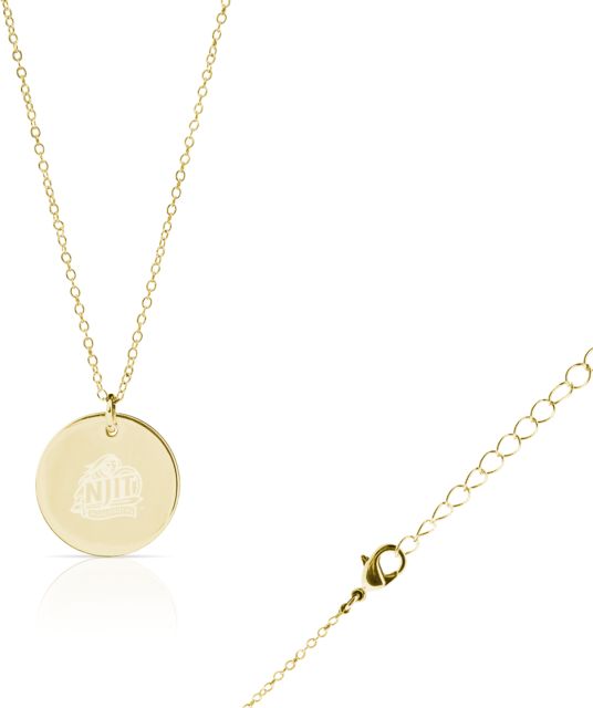 NJIT Olivia Sorelle Round Pendant Necklace Official Logo Engraved - ONLINE ONLY
