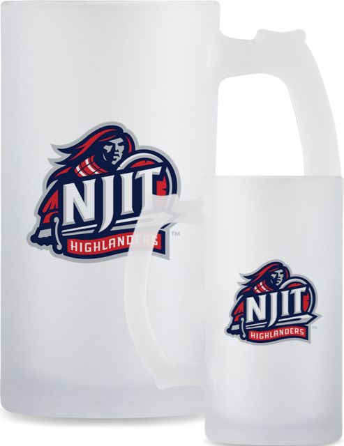 NJIT Full Color Decorative Frosted Glass Mug 16oz Official Logo - ONLINE ONLY