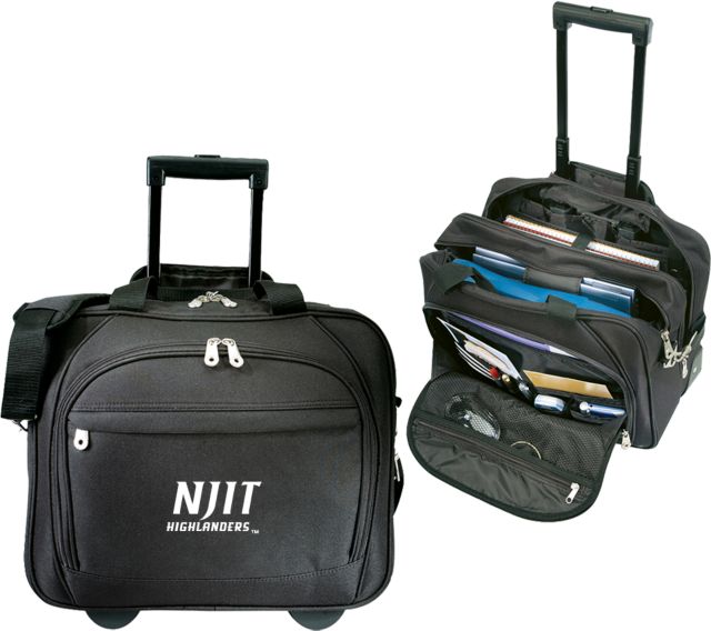 NJIT Embassy Plus Rolling Compu Brief Stacked Wordmark - ONLINE ONLY
