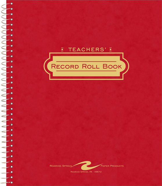 Teacher's Record and Roll Spiral Book 11 IN x 8.5 IN 44 Sheets Assorted Colors