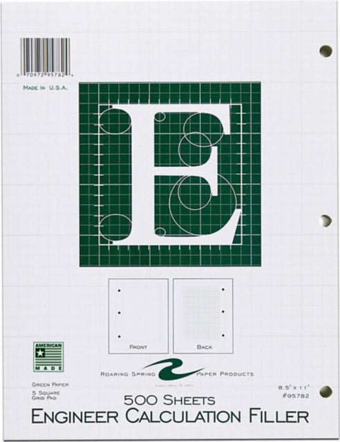 Engineering Loose Leaf Filler Paper 8.5 INx11 IN 500 Sheets Per Pack