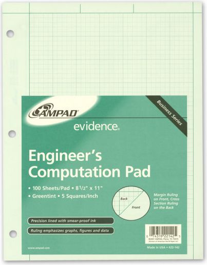 COMP PAD 100SH 8.5x11 ENGINEE