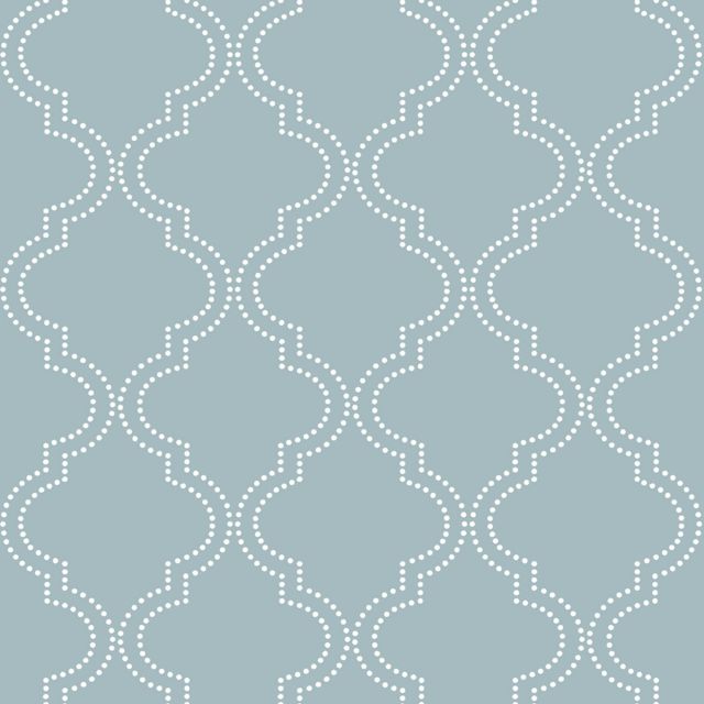 SLATE BLU QUATREFOIL P&S WALLP